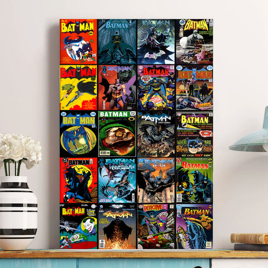 Batman Comic Cover Poster – Vintage & Modern DC Batman Wall Art Print for Home Decor