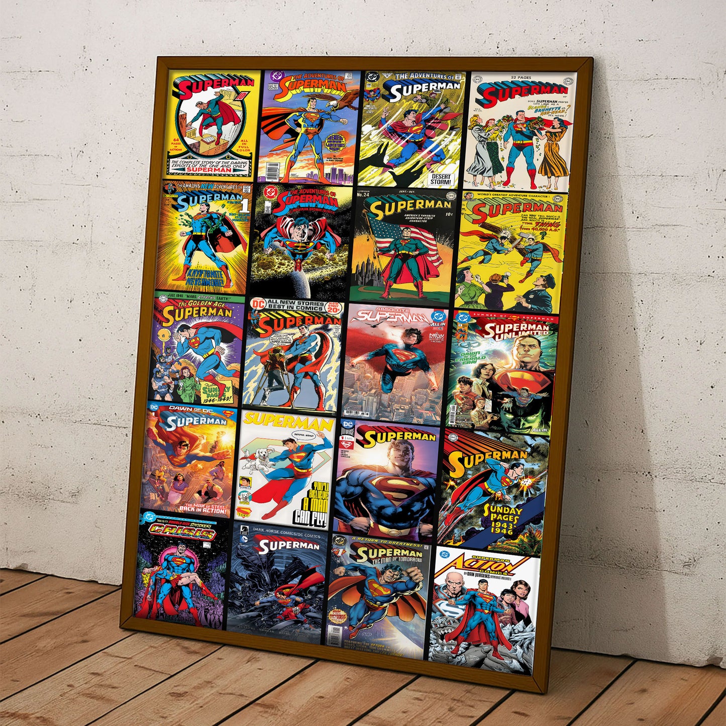 Superman Comic Cover Poster – Vintage & Modern DC Superman Wall Art Print