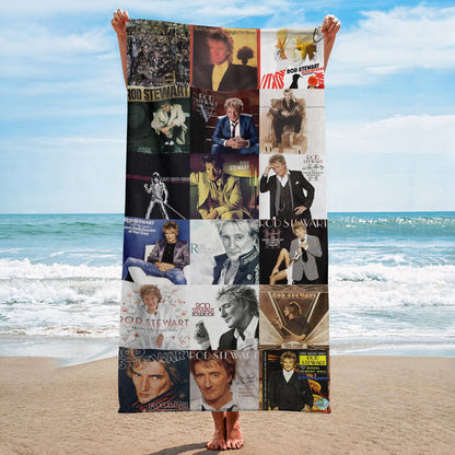 Rod Stewart Beach Towel – Album Cover Collage Classic Rock Towel