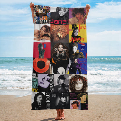 Janet Jackson Beach Towel – Album Cover Collage Pop and R&B Towel