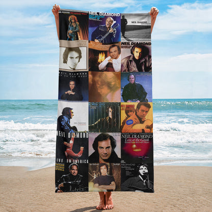 Neil Diamond Beach Towel – Album Cover Collage Pop Rock Towel