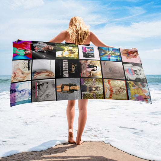 Britney Spears Beach Towel – Album Cover Collage Pop Star Towel