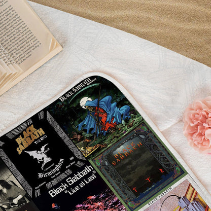 Black Sabbath Beach Towel – Album Cover Collage Classic Rock Towel