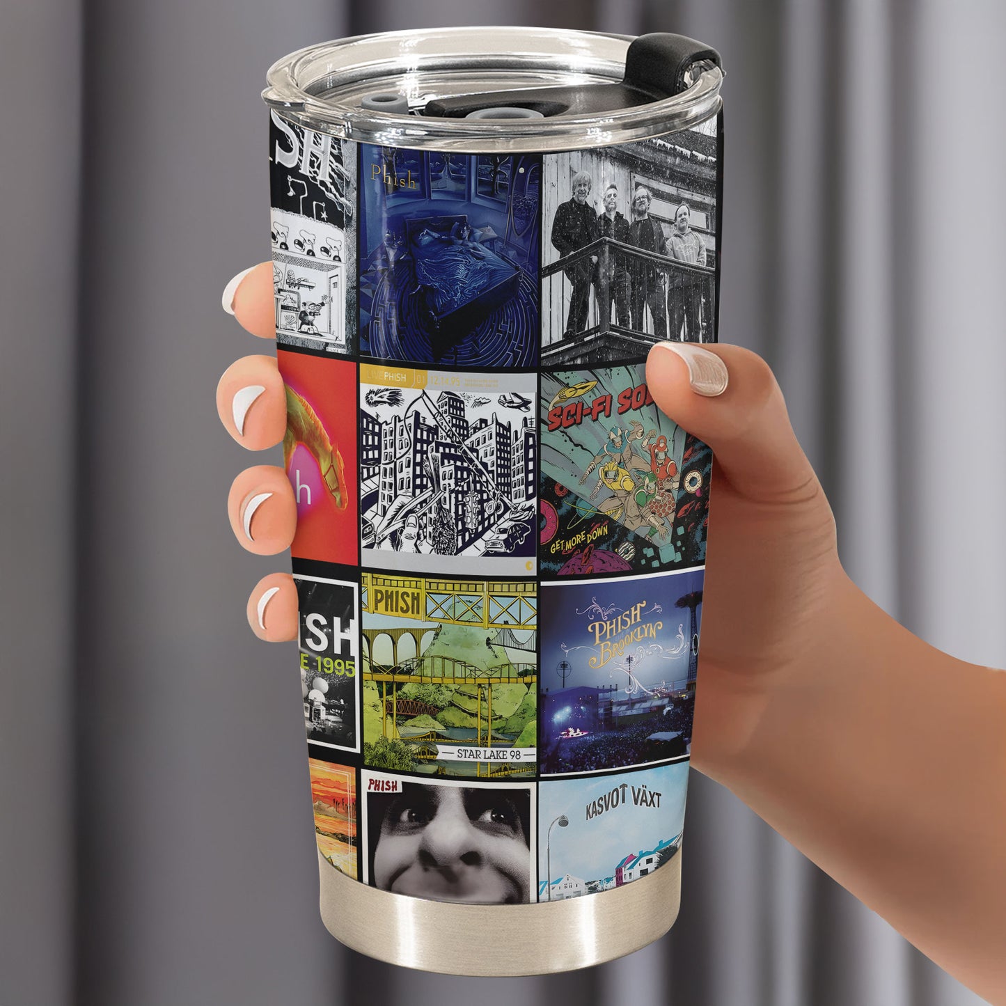 Phish Album Collage Tumbler – Jam Band Nostalgia & Live Music Memories