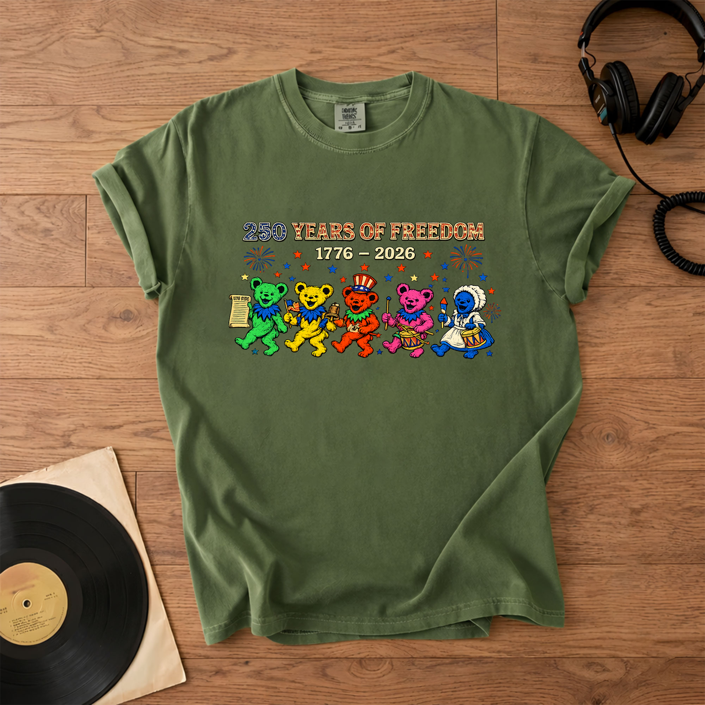 Grateful Dead 250 Years of Freedom Graphic 1776-2026 T-Shirt – Retro Rock Metal Music Fan Merch Tee
