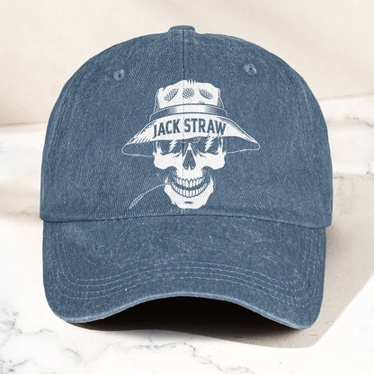Grateful Dead Jack Straw Skull Lightning Eyes Music Merch Denim Cap – Retro Vintage Dad Cap Gift For Dad (With Box)