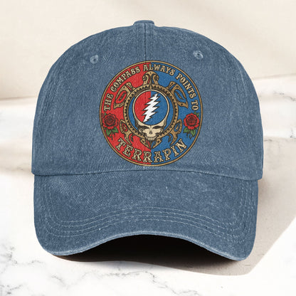 Grateful Dead Terrapin Station Compass Points Denim Cap – Retro Vintage Dad Cap Gift For Dad (With Box)