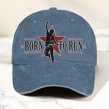 Bruce Springsteen Born To Run Music Merch Denim Cap – Retro Vintage Dad Cap Gift For Dad (With Box)