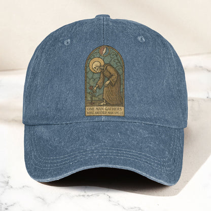 Grateful Dead St Stephen One Man Gathers Lyrics Stained Glass Denim Cap – Retro Vintage Dad Cap Gift For Dad (With Box)