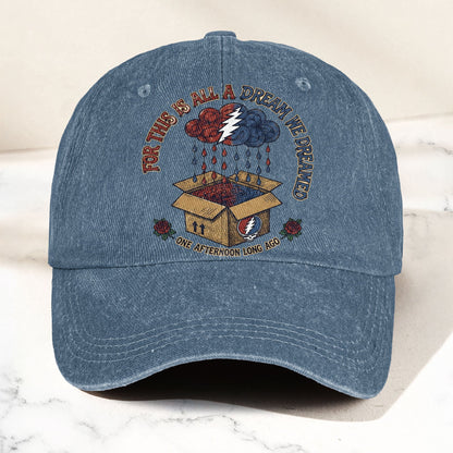 Grateful Dead Box Of Rain Dream We Dreamed Music Merch Denim Cap – Retro Vintage Dad Cap Gift For Dad (With Box)