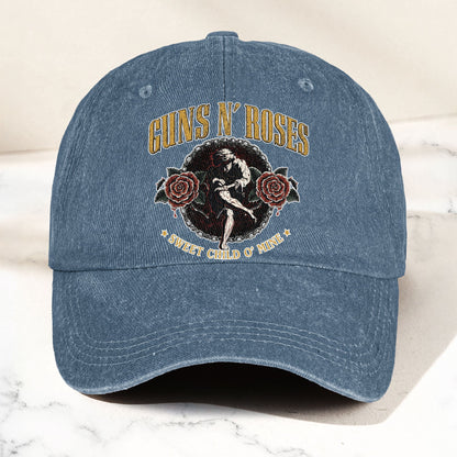 Guns N Roses Sweet Child O Mine Rock Music Merch Denim Cap – Retro Vintage Dad Cap Gift For Dad (With Box)