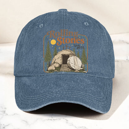 The Rolling Stones Christian Parody Empty Tomb Music Merch Denim Cap – Retro Vintage Dad Cap Gift For Dad (With Box)