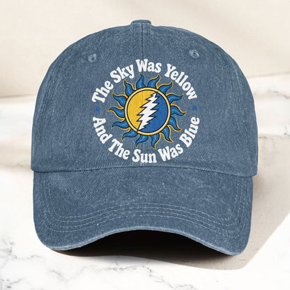 Grateful Dead Scarlet Begonias Lyrics Yellow Sky Blue Sun Denim Cap – Retro Vintage Dad Cap Gift For Dad (With Box)