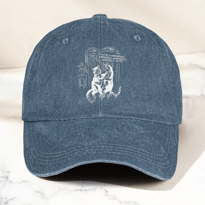 The Cure Lovecats Essential Artwork Vintage Denim Cap – Retro The Cure Band Merch Gift for Dad (With Box)
