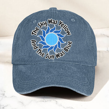 The Sky Was Yellow And The Sun Was Blue Denim Cap – Grateful Dead Tribute Merch Dad Hat (With Box)