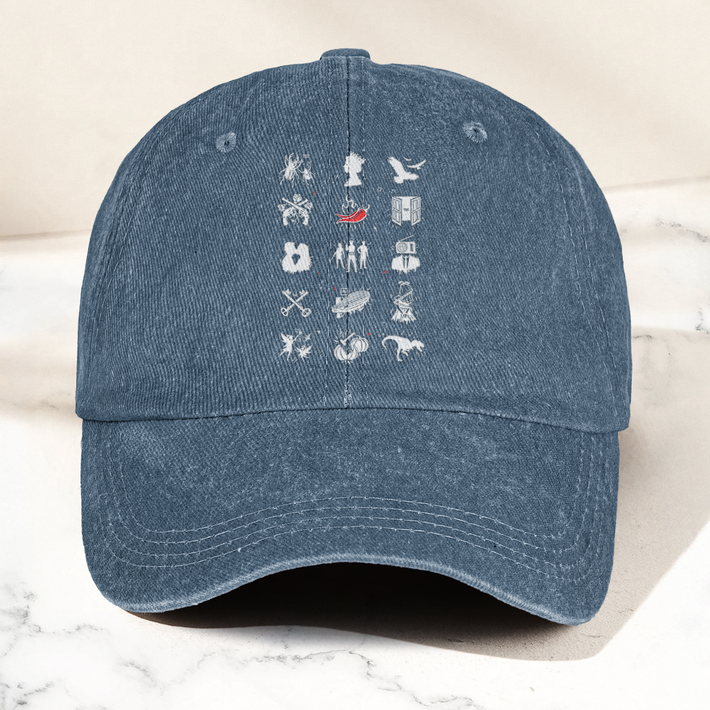 Talking Heads Symbols Cap – Vintage Washed Black Dad Hat, Minimalist Alternative Rock Icon Hat (With Box)