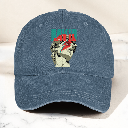 David Bowie Michelangelo David Statue Denim Cap – Retro Music Fan Cap Gift For Dad (With Box)
