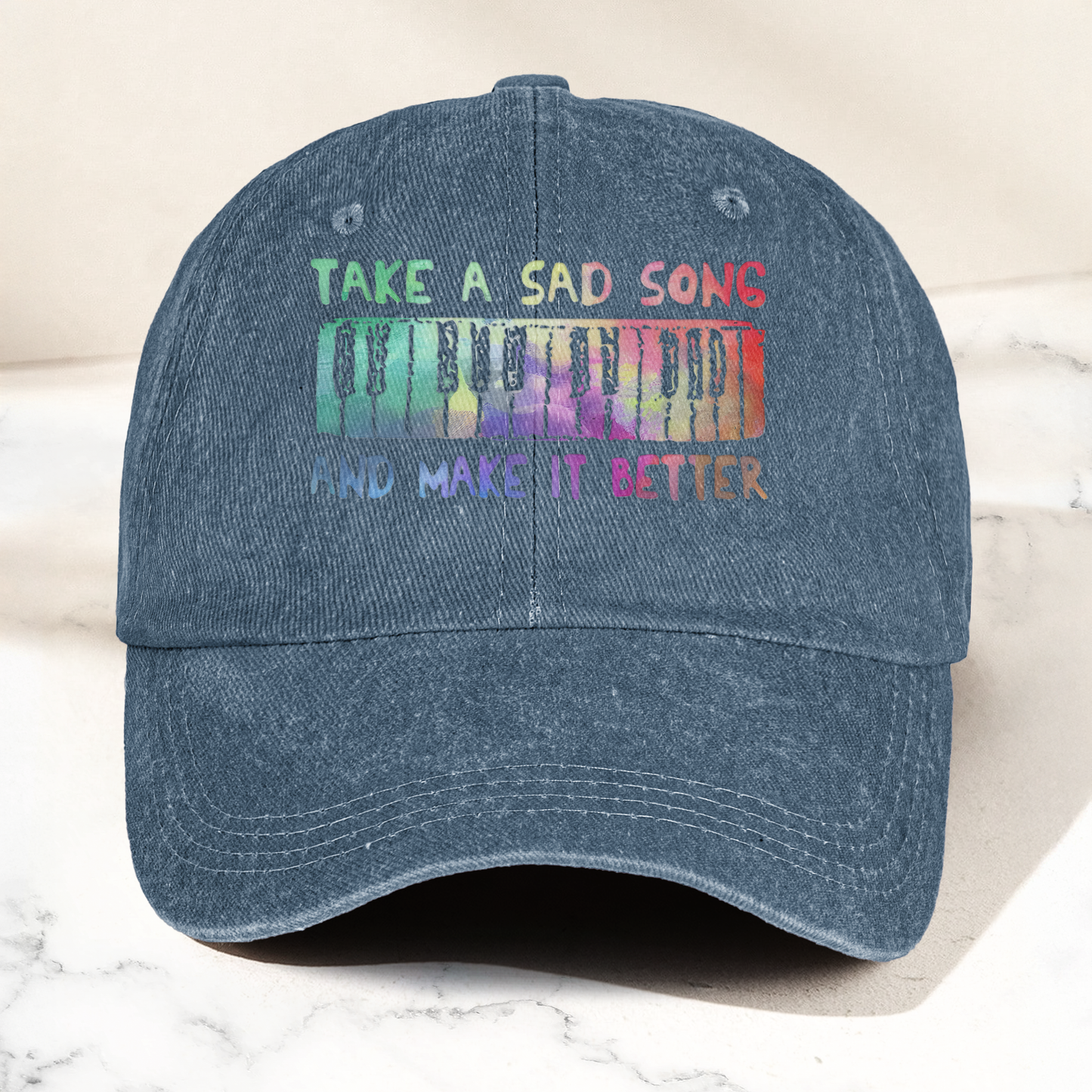 The Beatles Accent Cap – “Take a Sad Song” Piano Lyric Design ( With Box )