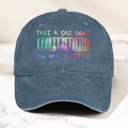 The Beatles Accent Cap – “Take a Sad Song” Piano Lyric Design ( With Box )