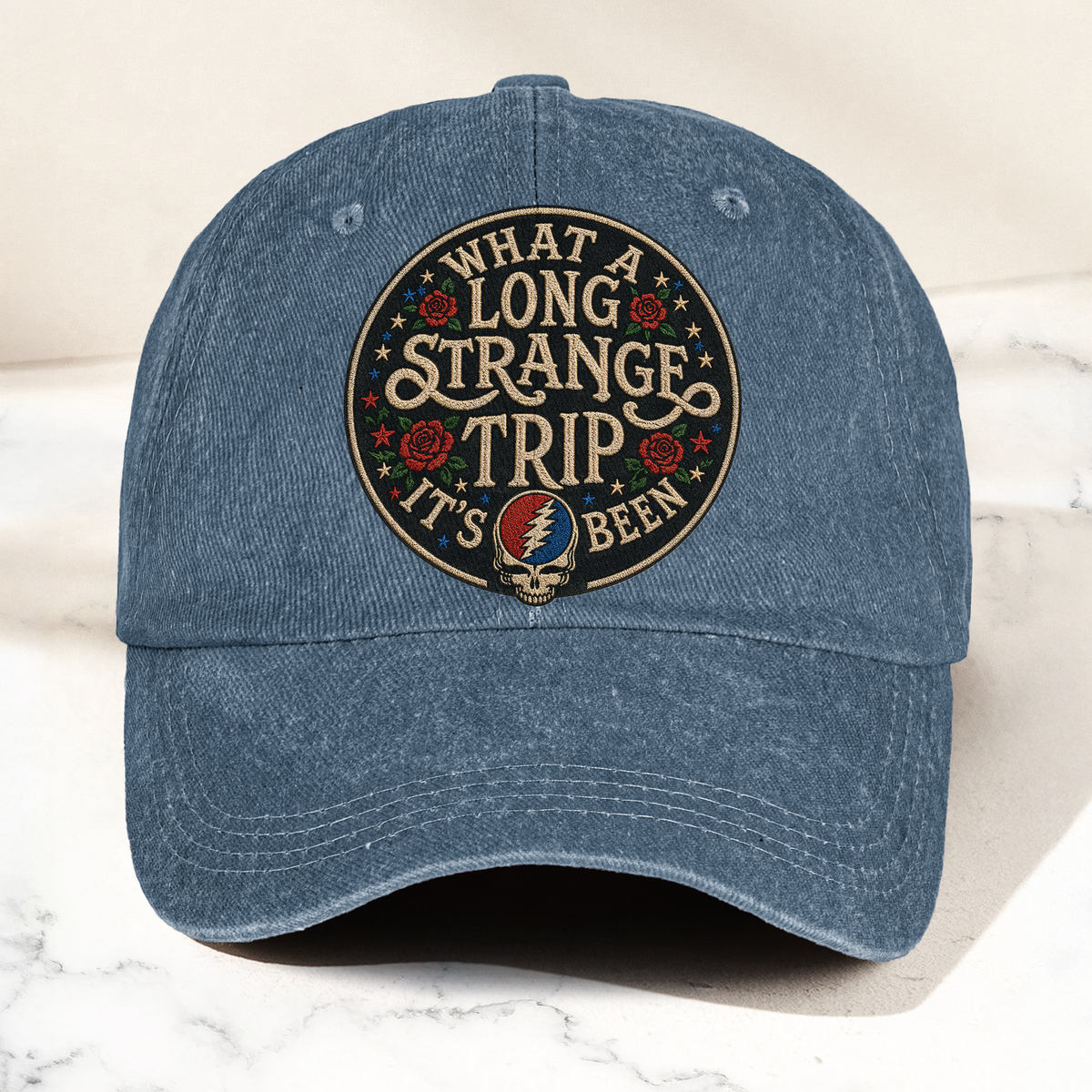 Grateful Dead What A Long Strange Trip It’s Been Vintage Dad Hat – Deadhead Camping Cap Gift