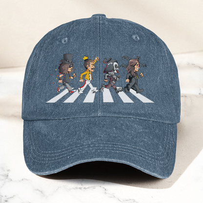 Rock Legends Abbey Road Cap – Retro Guitar Icons Crosswalk Dad Hat (With Box)