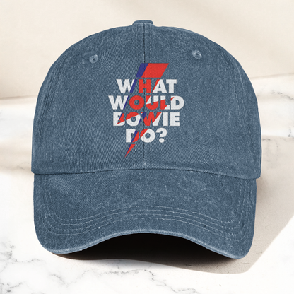 What Would Bowie Do Vintage Denim Cap – Retro Music David Bowie Cap Gift For Dad (With Box)