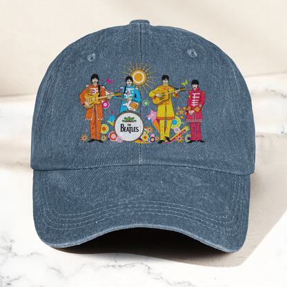 Pepper's Lonely Hearts Club Band Denim Cap – Retro The Beatles Tribute Merch Dad Hat (With Box)