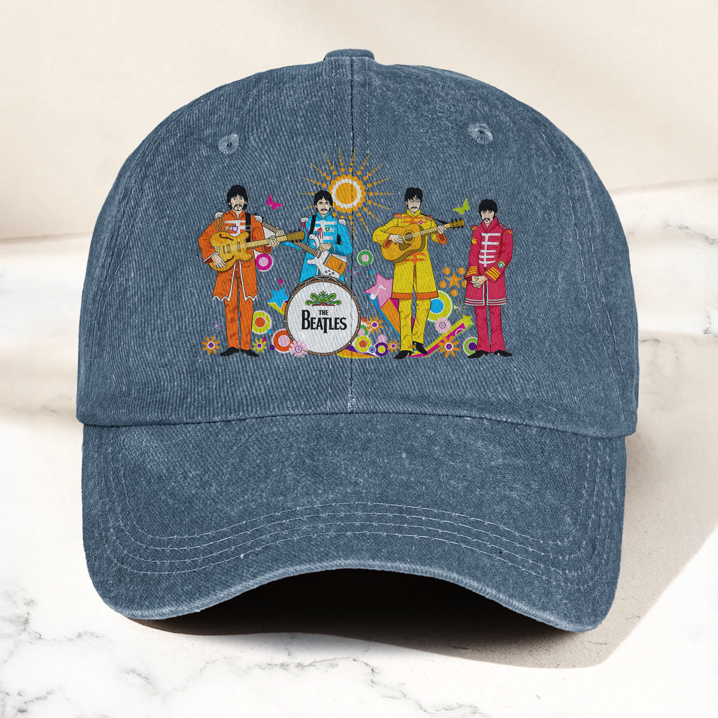 Sgt. Pepper's Lonely Hearts Club Band Denim Cap – The Beatles Merch Gift for Dad (With Box)