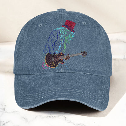 Guns N’ Roses Guitar Graphic Denim Cap – Retro Vintage Dad Cap Gift For Dad (With Box)