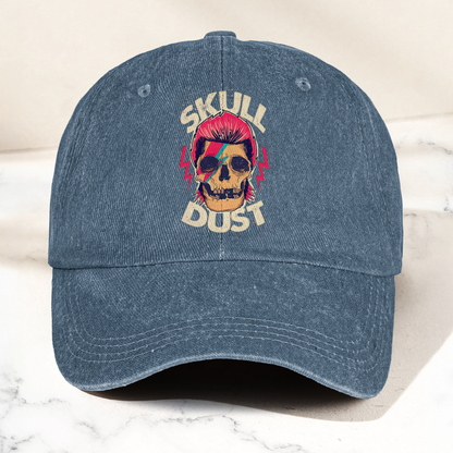 David Bowie Skull Ziggy Stardust Denim Cap – Retro Punk Rock Music Fan Cap Gift For Dad (With Box)