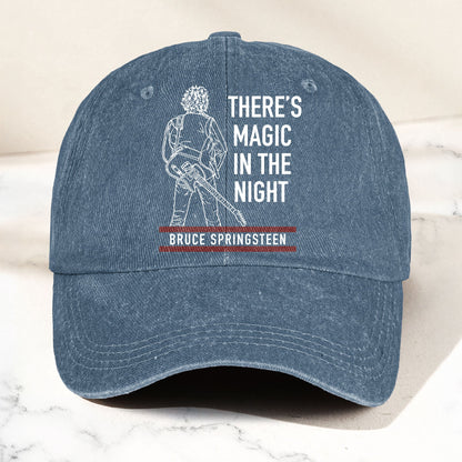Bruce Springsteen Magic In The Night Denim Cap - Retro Vintage Dad Cap Gift For Dad (With Box)