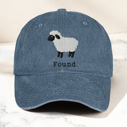 Found Lost Sheep Christian Faith Denim Cap – Vintage Dad Cap Gift For Dad (With Box)