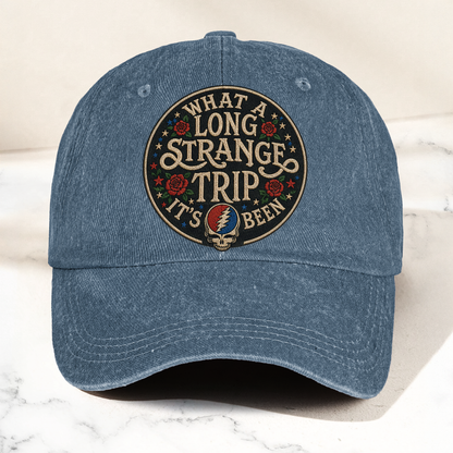 Grateful Dead What A Long Strange Trip It's Been Denim Cap – Retro Vintage Dad Cap Gift For Dad (With Box)