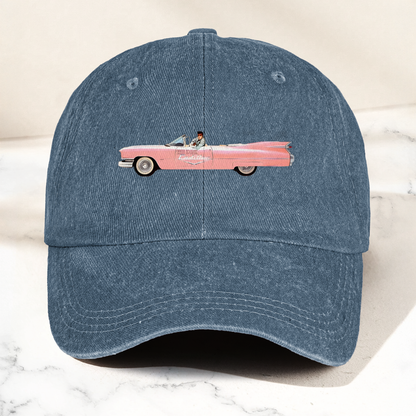 Elvis Presley The Pink Car Denim Cap – Vintage Elvis Presley Merch Gift for Dad (With Box)