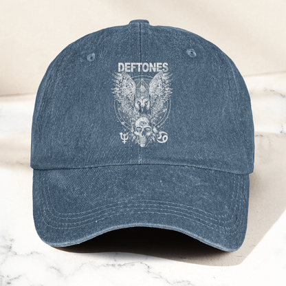 Deftones Owl Skull Vintage Dad Hat – Alternative Metal Washed Cotton Cap (With Box)