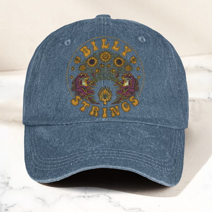 Billy Strings Sunflowers Frog Graphic Cosmic Bluegrass Retro Denim Cap – Retro Vintage Dad Cap Gift For Dad (With Box)