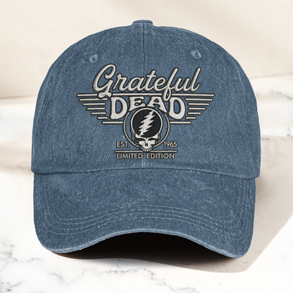 Grateful Dead Steal Your Face Est 1965 Denim Cap – Retro Vintage Dad Cap Gift For Dad (With Box)