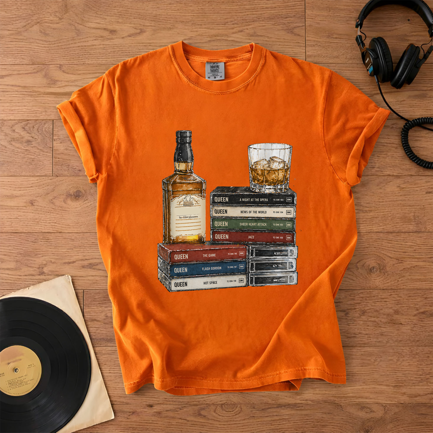 Queen Band Cassette Album Collection T-Shirt – Retro Rock Music Queen Band Merch Tee