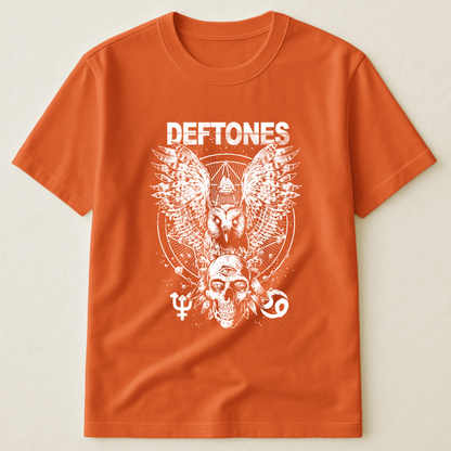 Deftones Owl and Skull T-Shirt – Retro Rock Music Band Deftones Merch Tee