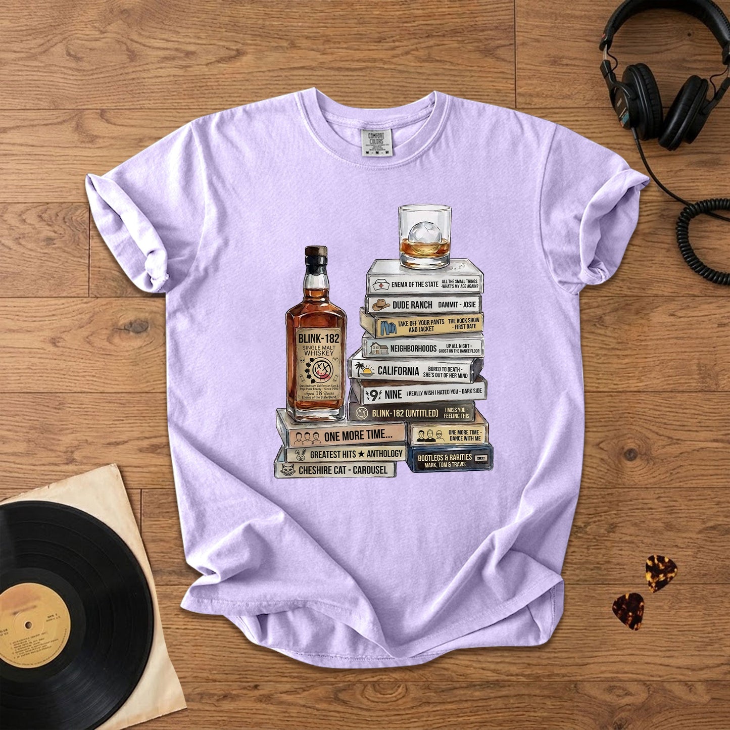 Blink-182 Cassette Album Collection T-Shirt – Retro Rock Music Blink-182 Merch Tee