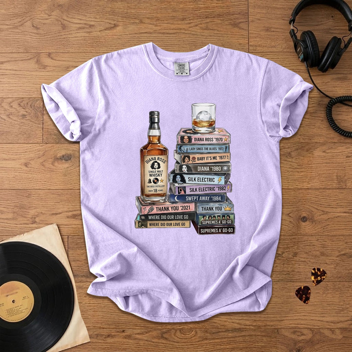 Diana Ross Cassette Album Collection T-Shirt – Retro Rock Music Diana Ross Merch Tee