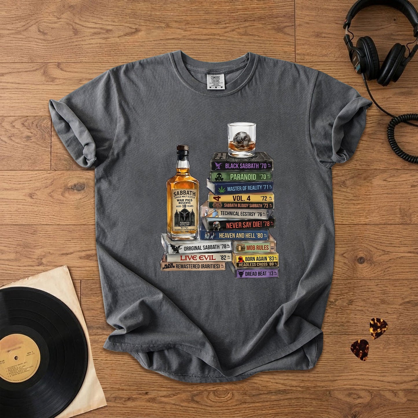Black Sabbath Cassette Album Collection T-Shirt – Retro Rock Music Black Sabbath Merch Tee