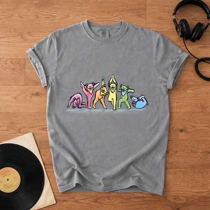 Grateful Dead Dancing Bears Yoga Poses Funny T-Shirt – Retro Music Band Merch Tee