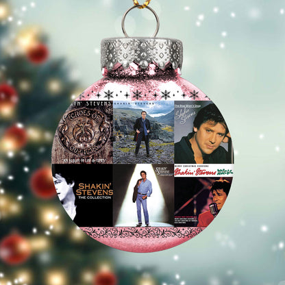 Shakin’ Stevens Album Collage Ornament – Retro Rock ’n’ Roll Christmas Decoration