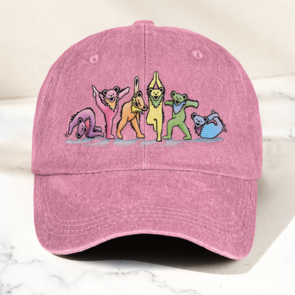 Grateful Dead  Dancing Bears Yoga Tickets Denim Cap – Retro Punk Rock Music Fan Cap Gift For Dad (With Box)