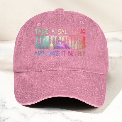 The Beatles Accent Cap – “Take a Sad Song” Piano Lyric Design ( With Box )