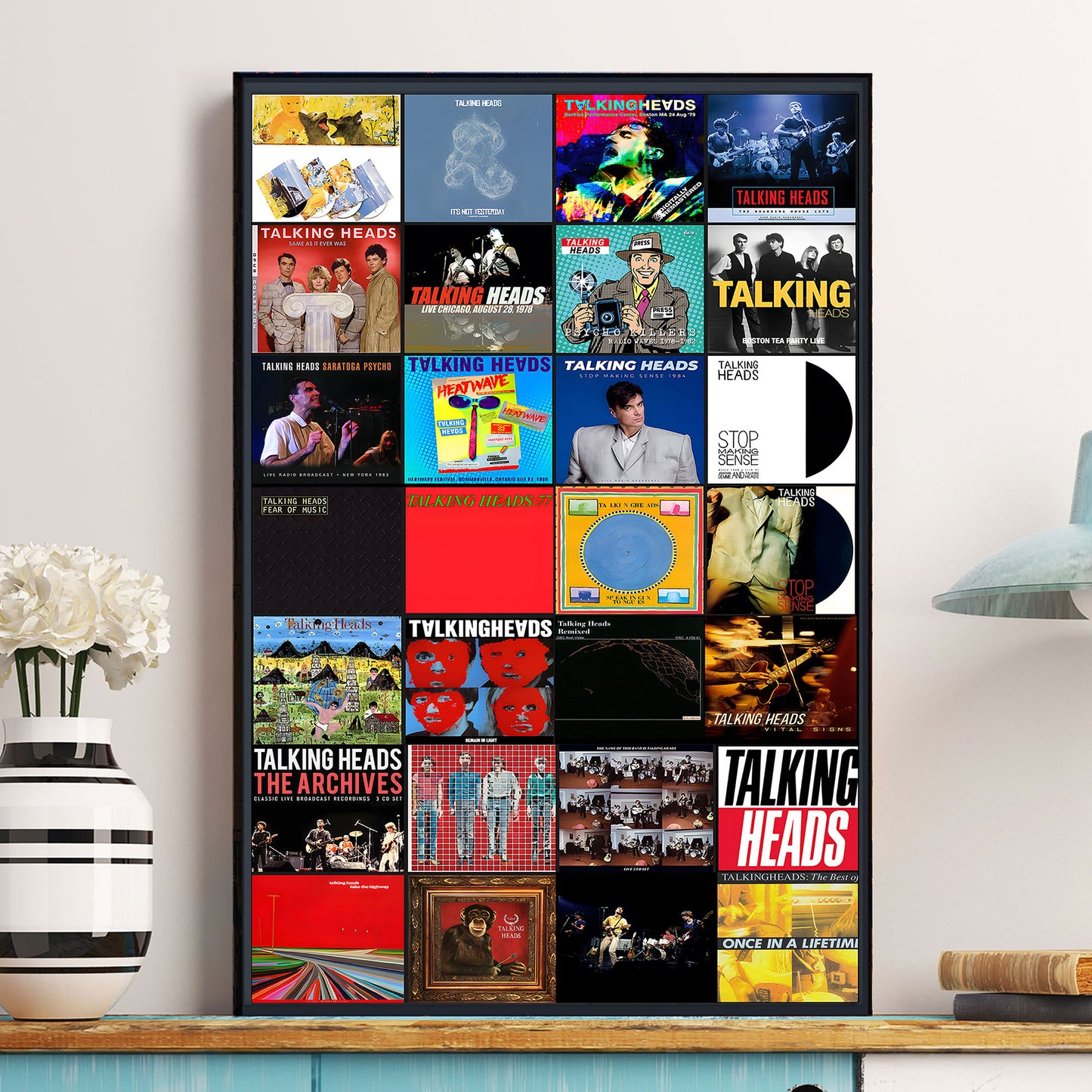 Talking Heads Poster – Moments of Ideas, Motion, and Restless Creativity