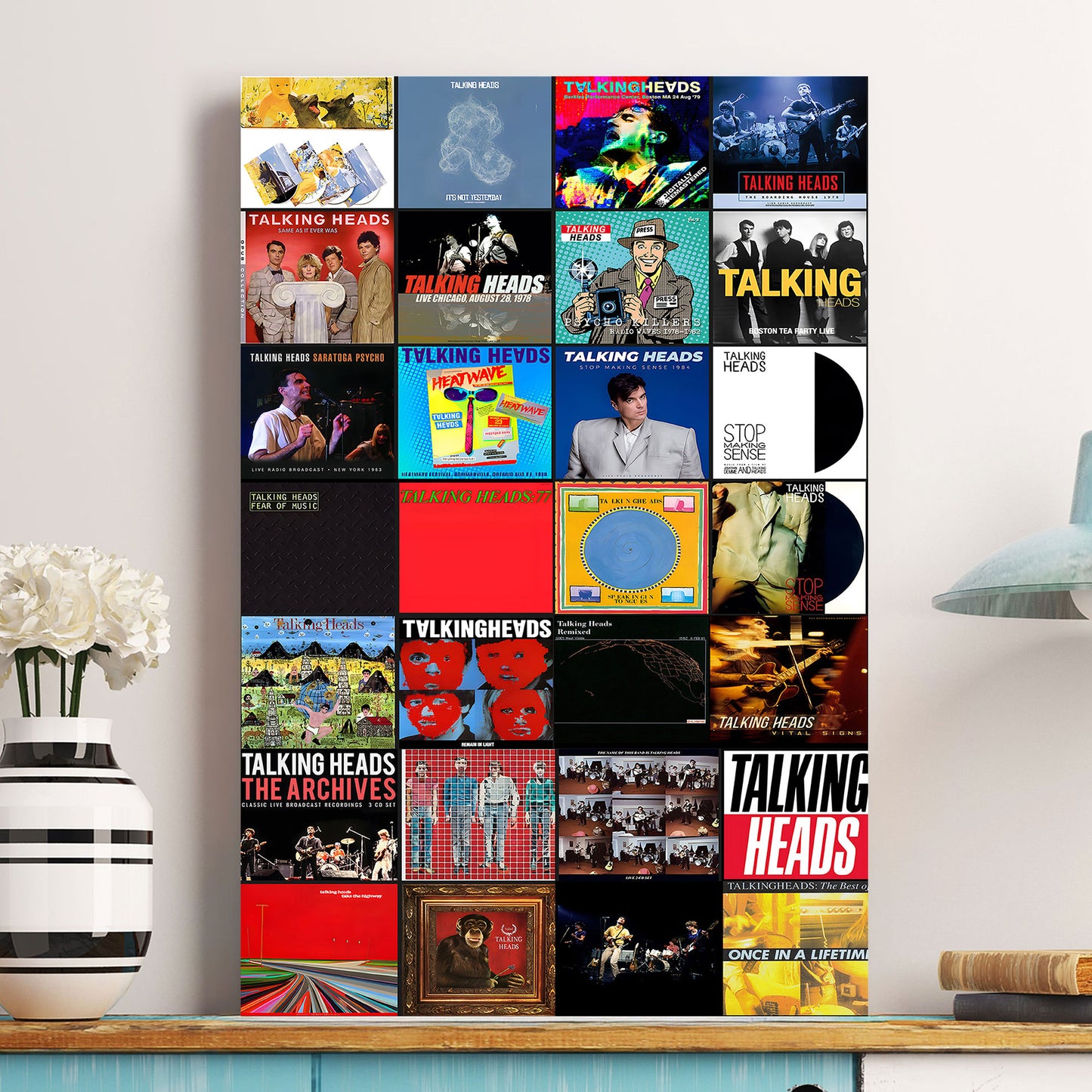 Talking Heads Poster – Moments of Ideas, Motion, and Restless Creativity