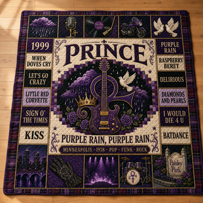Prince Pop Funk Quilt Blanket – Purple Rain Anthem In Every Stitch
