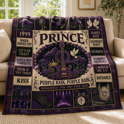 Prince Pop Funk Quilt Blanket – Purple Rain Anthem In Every Stitch